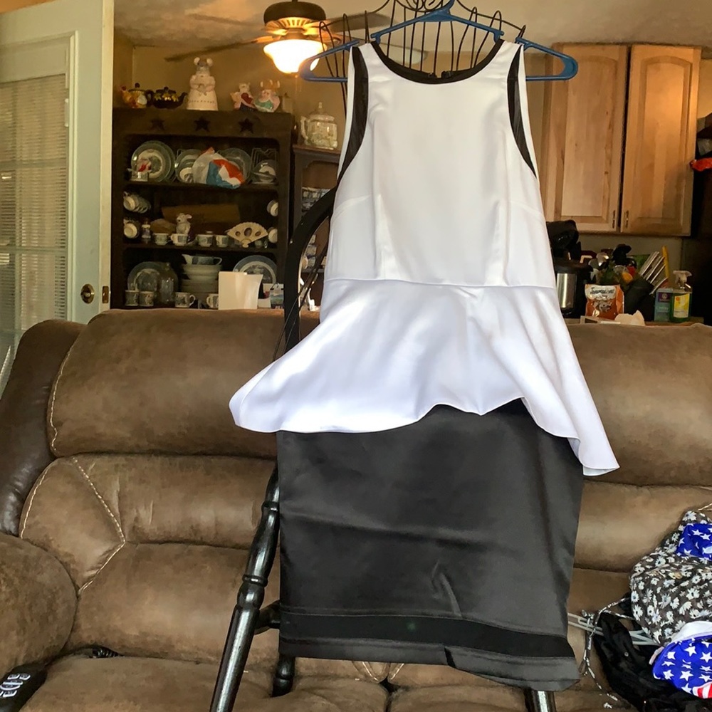 White with black trim dress. Size xsmall